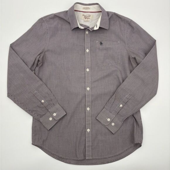 The original penguin | heritage slim fit | Men's Blue and White Checkered Shirt - Picture 1 of 7
